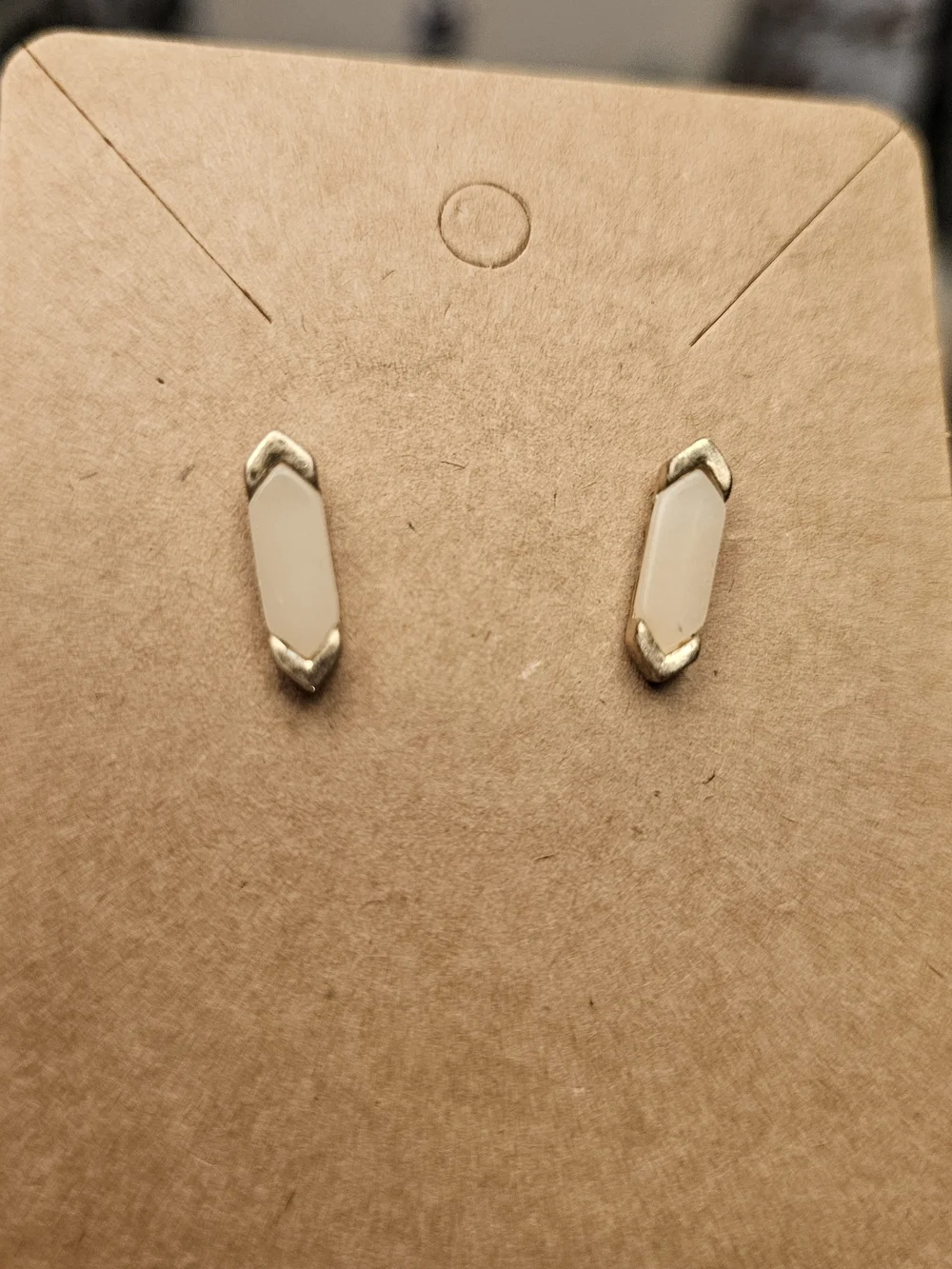 KENDRA SCOTT Gold-Trim White Geometric Stud Earrings - Women's Jewelry